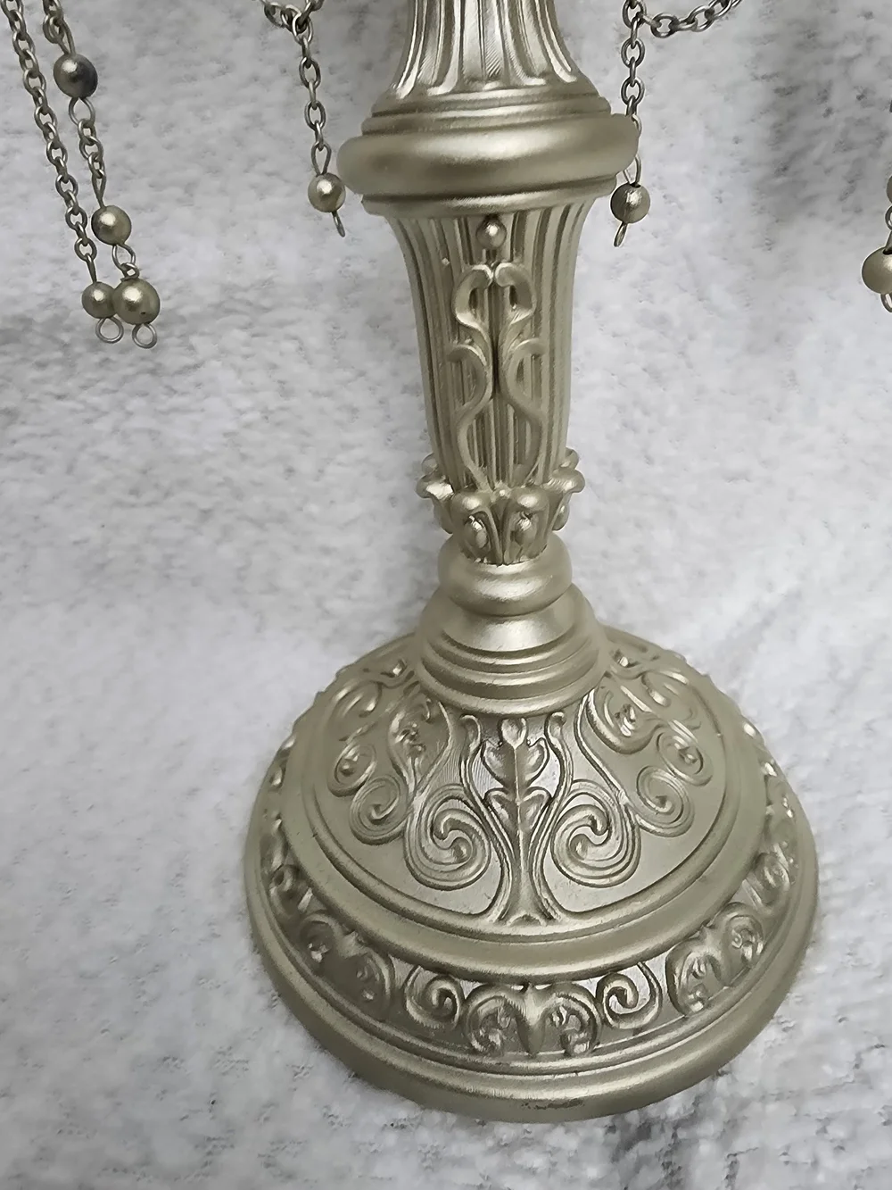 Metallic Gold Skull Candelabra - Gothic Home Accent 16